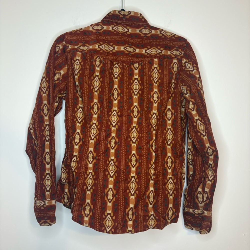 Bit & Bridle For Her Corduroy Western Brown Long Sleeve Button Down Size M - Picture 2 of 8